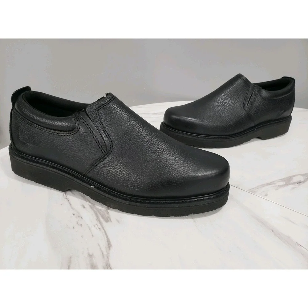 Responder Work America Men's Black Leather Upper Slip On Work Shoes Size 13 WIDE